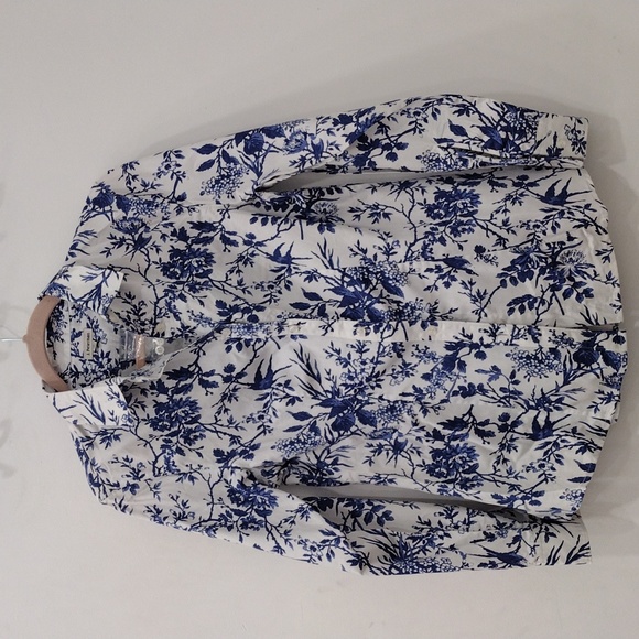 J Peterman Toile Blouse 6 - Picture 1 of 8